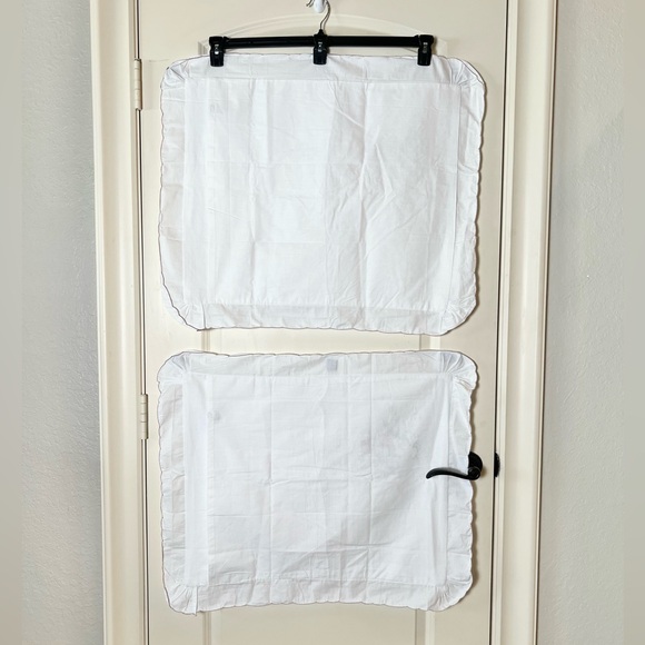 Floral Embroidered pillow shams with pansies, Lilly of the valley and pink bows - Picture 4 of 16